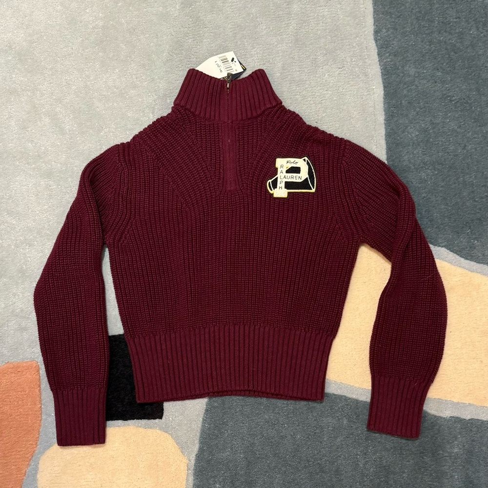 Polo Ralph Lauren NWT half zip sweater, size 12-14 years